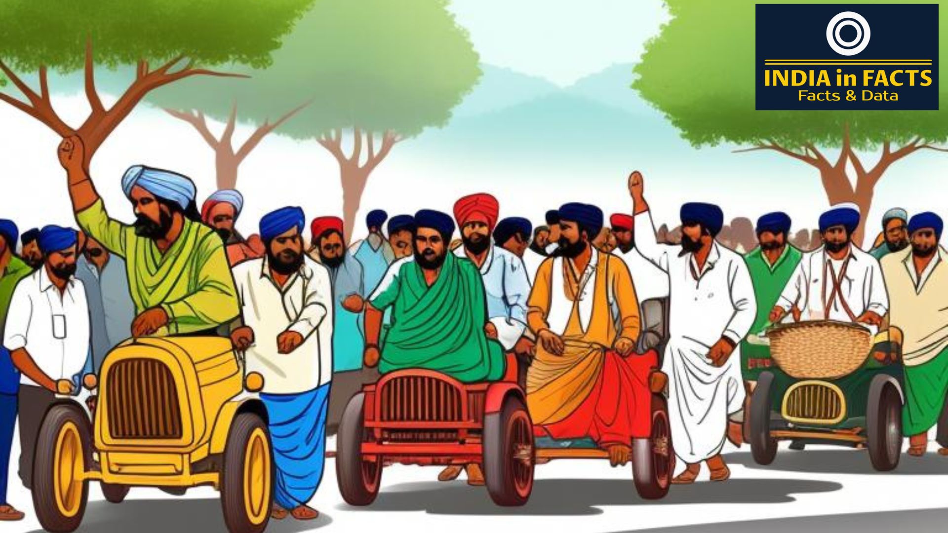 AI created Illustration of Farmers protest in India